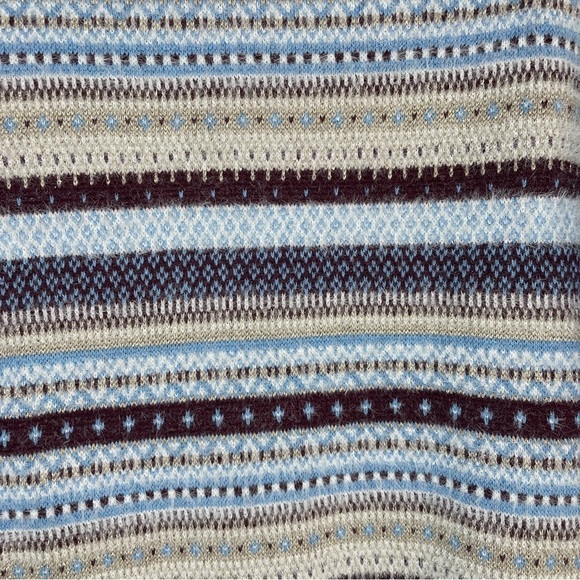 Ann Taylor Sparkle Fair Isle Funnel Neck Sweater Eyelash Fabric Size Large - Picture 8 of 12